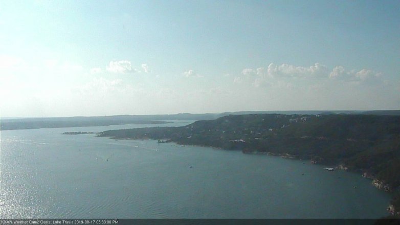 Lake Travis webcam, August 17, 2019 4:35 PM CT