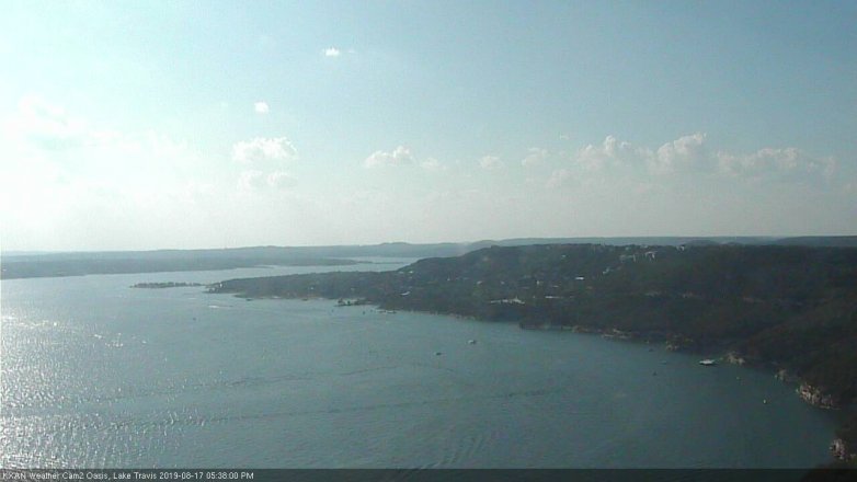 Lake Travis webcam, August 17, 2019 4:40 PM CT