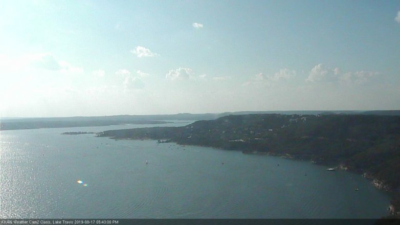 Lake Travis webcam, August 17, 2019 4:45 PM CT