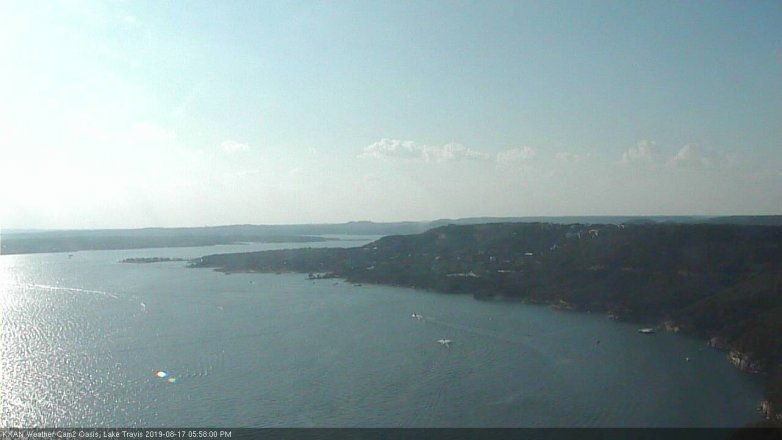 Lake Travis webcam, August 17, 2019 5:00 PM CT