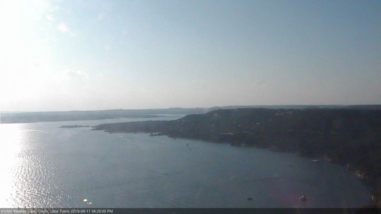 Lake Travis webcam, August 17, 2019 5:30 PM CT