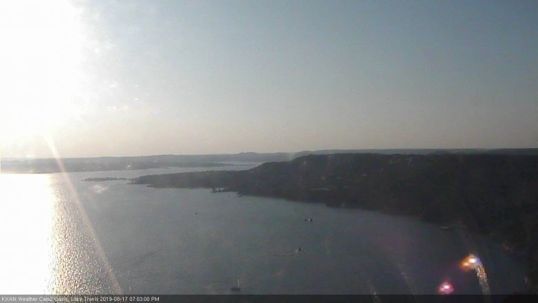 Lake Travis webcam, August 17, 2019 6:05 PM CT