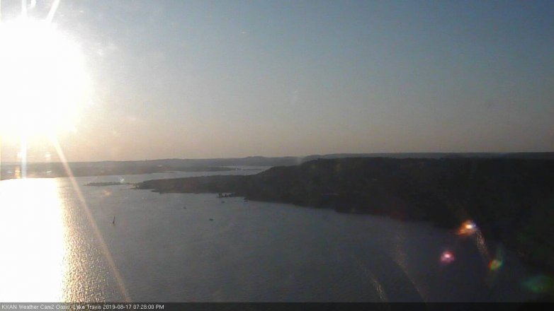 Lake Travis webcam, August 17, 2019 6:30 PM CT