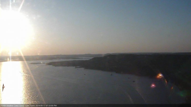 Lake Travis webcam, August 17, 2019 6:35 PM CT