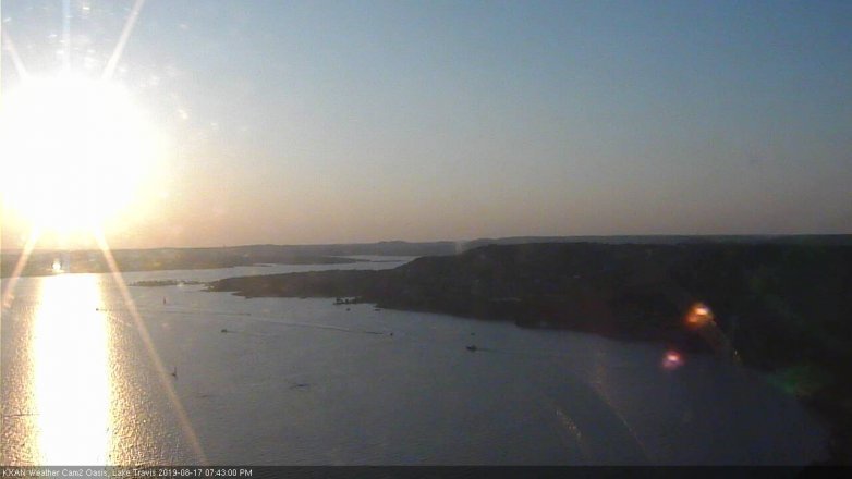 Lake Travis webcam, August 17, 2019 6:45 PM CT
