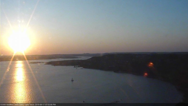 Lake Travis webcam, August 17, 2019 6:55 PM CT