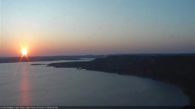 Lake Travis webcam, August 17, 2019 7:05 PM CT