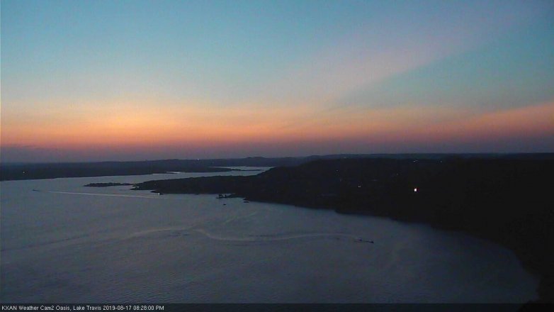 Lake Travis webcam, August 17, 2019 7:30 PM CT