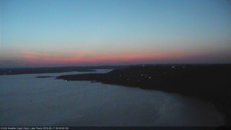 Lake Travis webcam, August 17, 2019 7:40 PM CT
