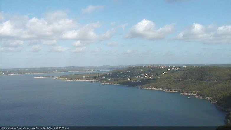 Lake Travis webcam, August 18, 2019 9:00 AM CT