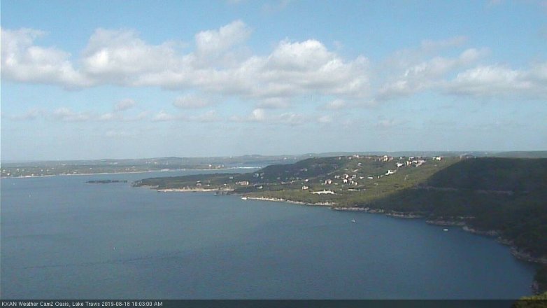 Lake Travis webcam, August 18, 2019 9:05 AM CT