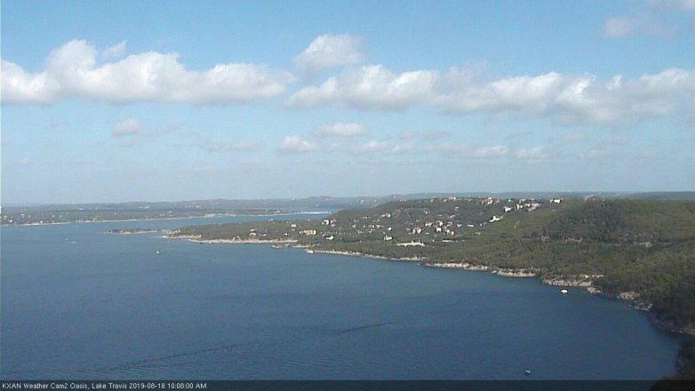 Lake Travis webcam, August 18, 2019 9:10 AM CT