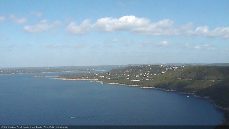 Lake Travis webcam, August 18, 2019 9:25 AM CT