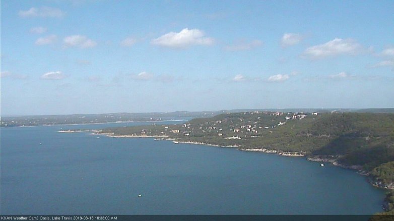 Lake Travis webcam, August 18, 2019 9:35 AM CT
