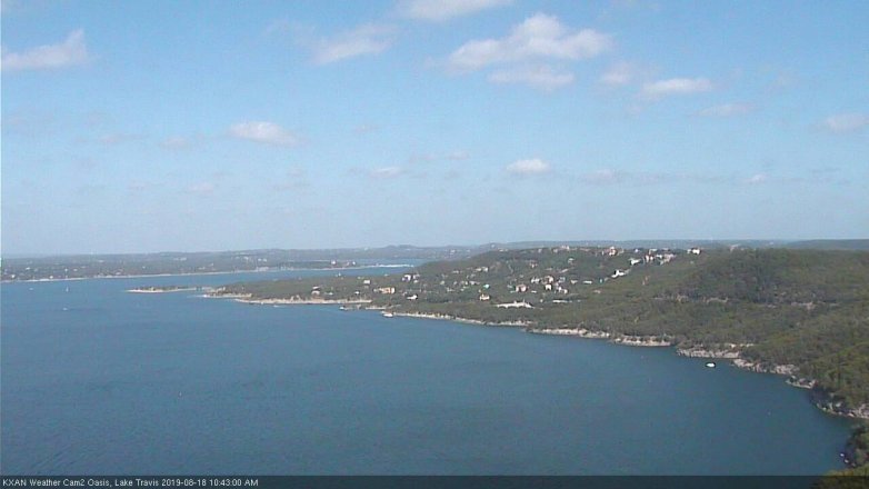 Lake Travis webcam, August 18, 2019 9:45 AM CT