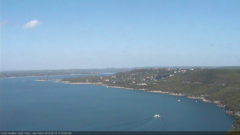 Lake Travis webcam, August 18, 2019 10:20 AM CT