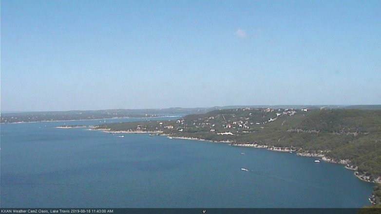 Lake Travis webcam, August 18, 2019 10:45 AM CT