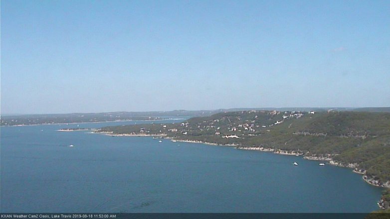 Lake Travis webcam, August 18, 2019 10:55 AM CT