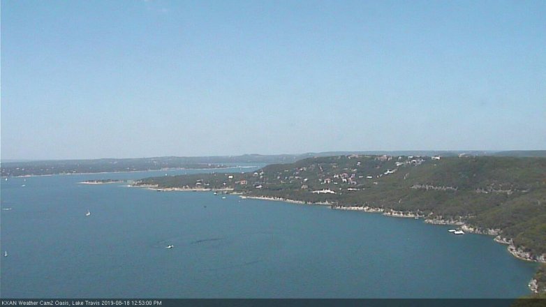 Lake Travis webcam, August 18, 2019 11:55 AM CT