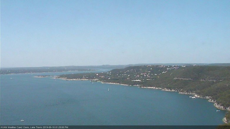 Lake Travis webcam, August 18, 2019 12:30 PM CT