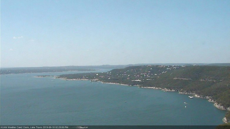 Lake Travis webcam, August 18, 2019 1:30 PM CT