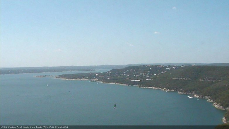 Lake Travis webcam, August 18, 2019 1:45 PM CT