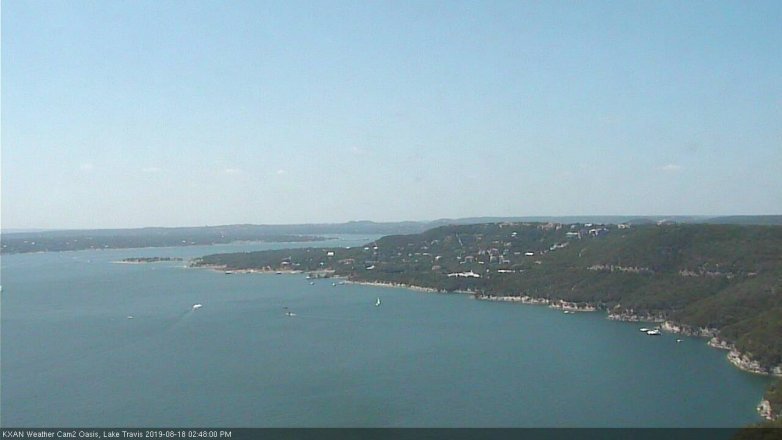 Lake Travis webcam, August 18, 2019 1:50 PM CT