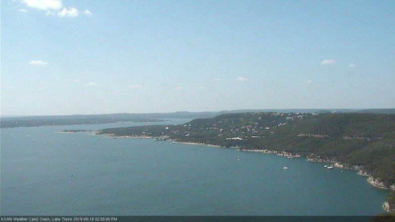 Lake Travis webcam, August 18, 2019 2:00 PM CT