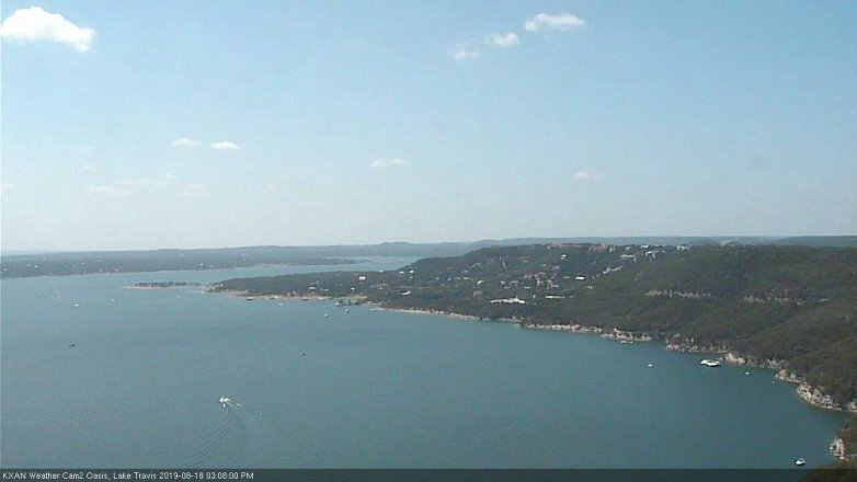 Lake Travis webcam, August 18, 2019 2:10 PM CT