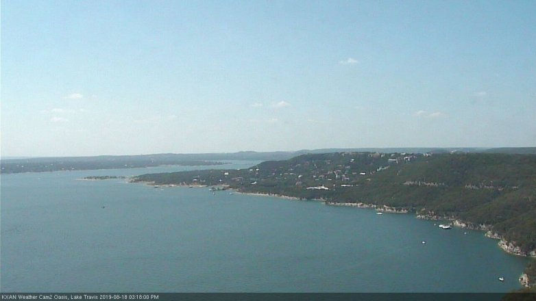 Lake Travis webcam, August 18, 2019 2:20 PM CT