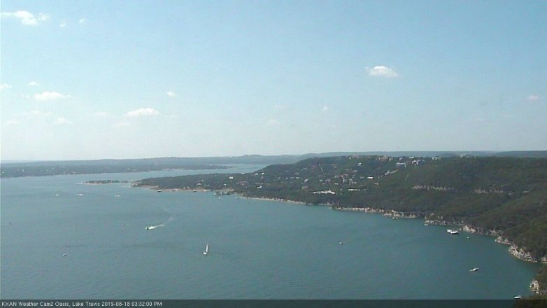 Lake Travis webcam, August 18, 2019 2:35 PM CT