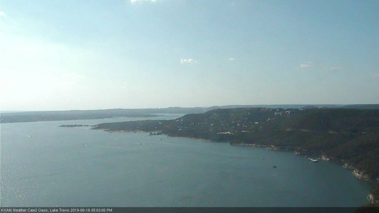 Lake Travis webcam, August 18, 2019 4:05 PM CT