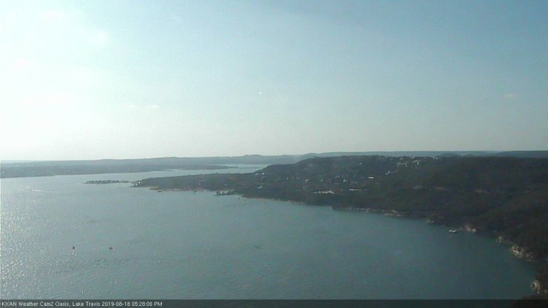 Lake Travis webcam, August 18, 2019 4:30 PM CT