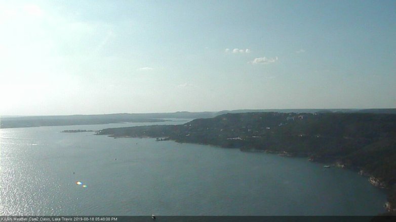 Lake Travis webcam, August 18, 2019 4:50 PM CT