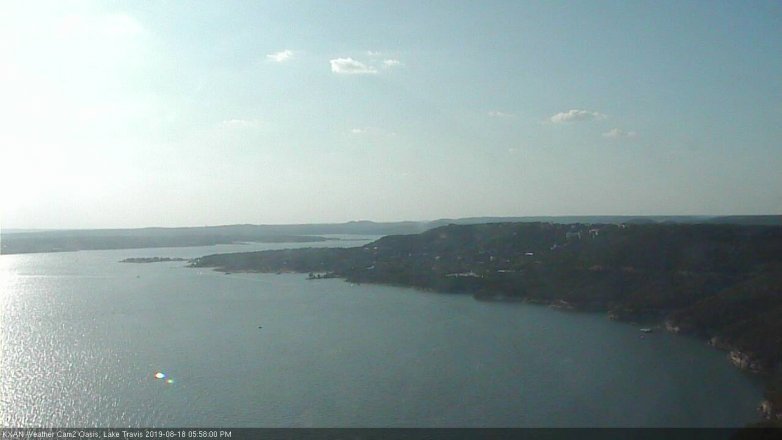 Lake Travis webcam, August 18, 2019 5:00 PM CT