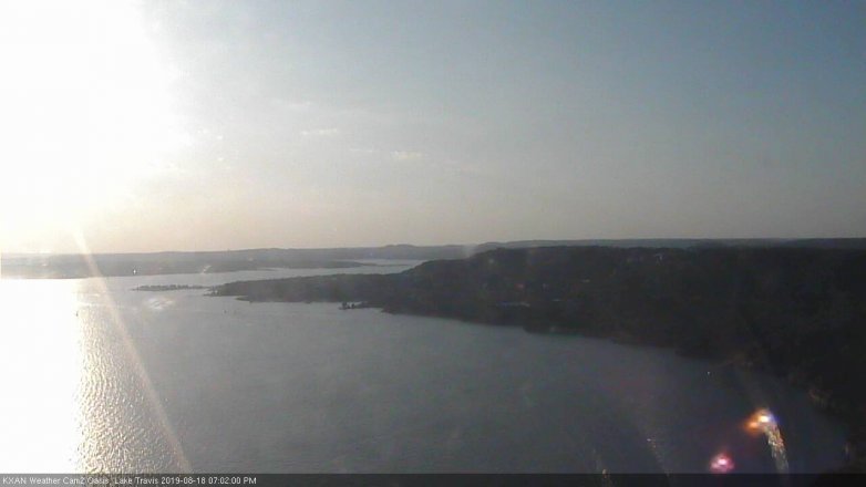 Lake Travis webcam, August 18, 2019 6:05 PM CT