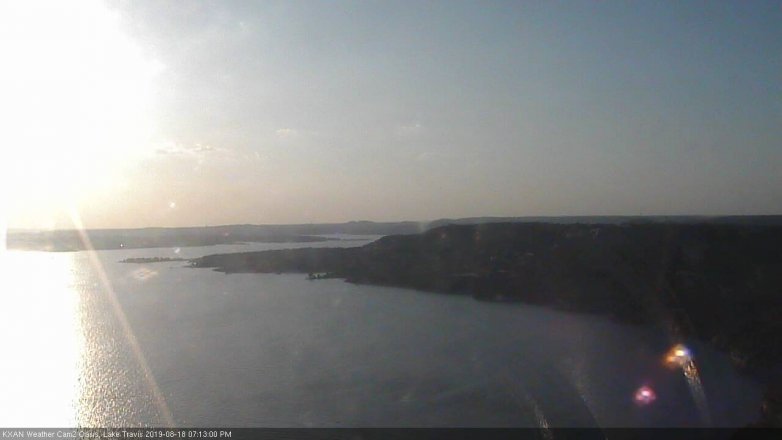 Lake Travis webcam, August 18, 2019 6:15 PM CT