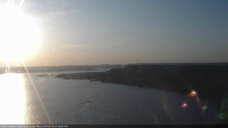 Lake Travis webcam, August 18, 2019 6:30 PM CT