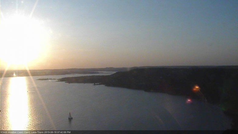 Lake Travis webcam, August 18, 2019 6:45 PM CT