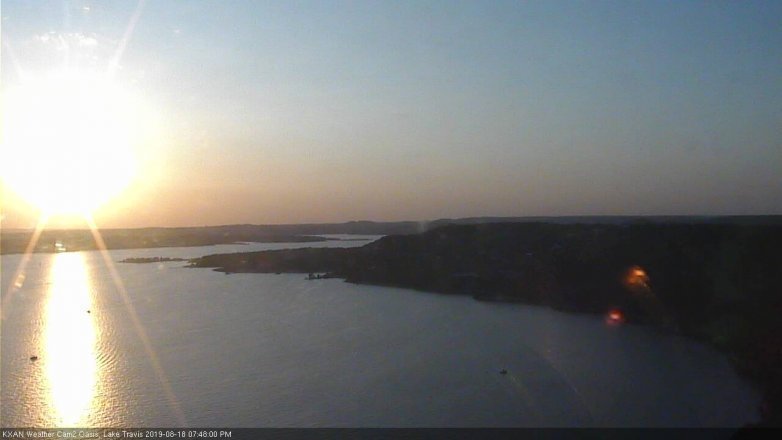 Lake Travis webcam, August 18, 2019 6:50 PM CT