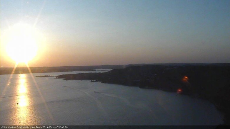 Lake Travis webcam, August 18, 2019 6:55 PM CT