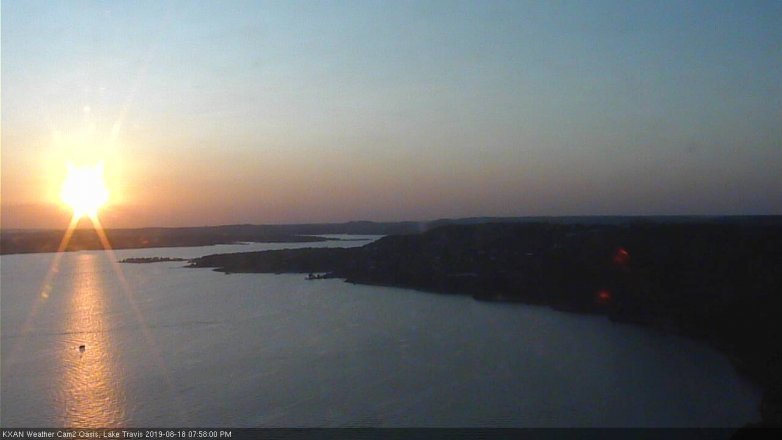 Lake Travis webcam, August 18, 2019 7:00 PM CT