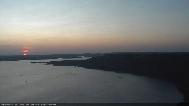 Lake Travis webcam, August 18, 2019 7:10 PM CT