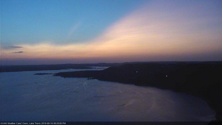 Lake Travis webcam, August 18, 2019 7:30 PM CT