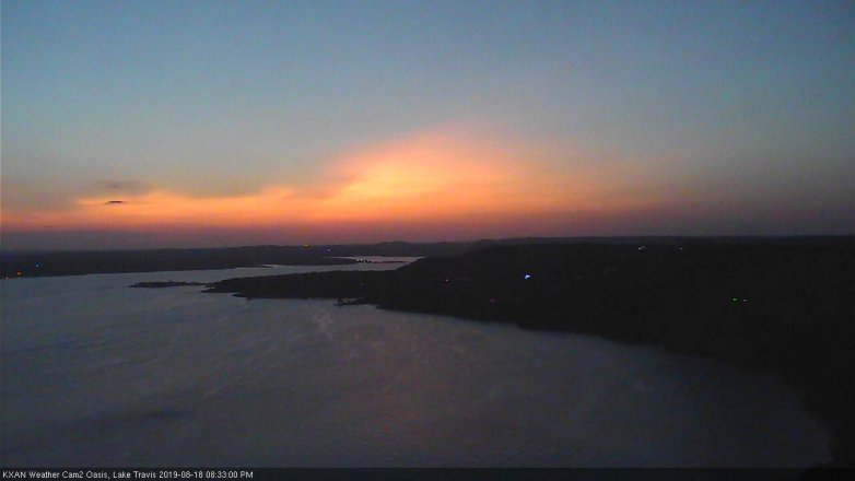 Lake Travis webcam, August 18, 2019 7:35 PM CT