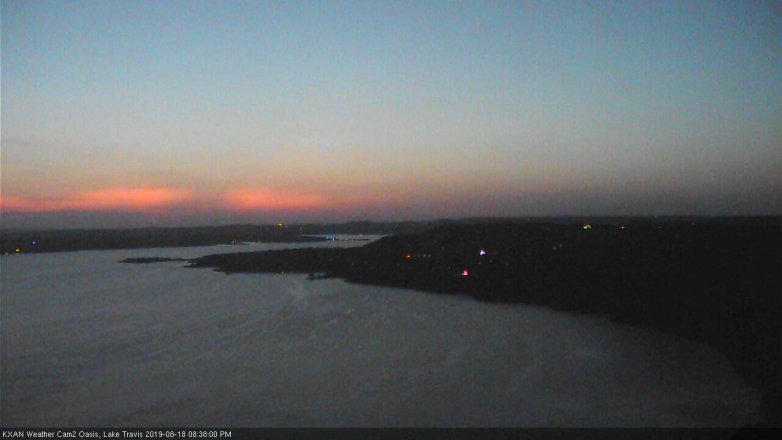 Lake Travis webcam, August 18, 2019 7:40 PM CT