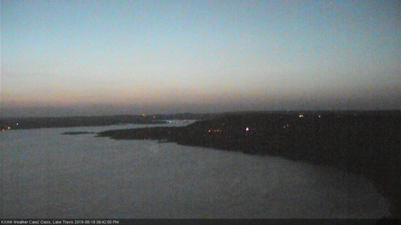 Lake Travis webcam, August 18, 2019 7:45 PM CT