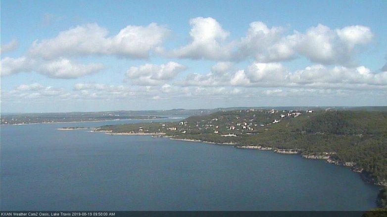 Lake Travis webcam, August 19, 2019 9:00 AM CT