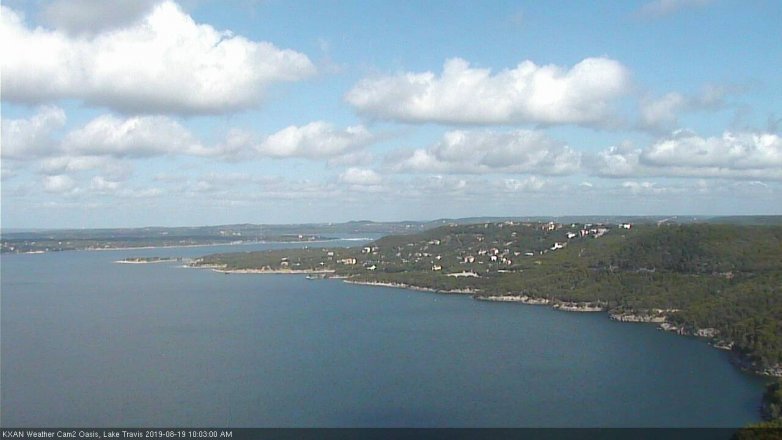 Lake Travis webcam, August 19, 2019 9:05 AM CT