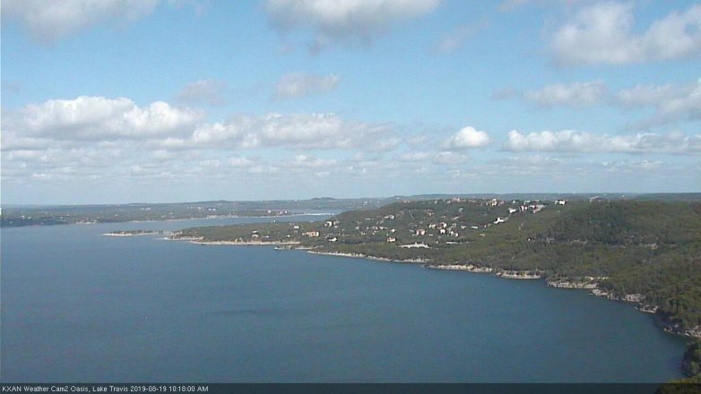 Lake Travis webcam, August 19, 2019 9:20 AM CT